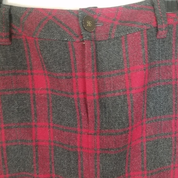 Eddie Bauer vintage red gray plaid wool blend skirt - Picture 3 of 6